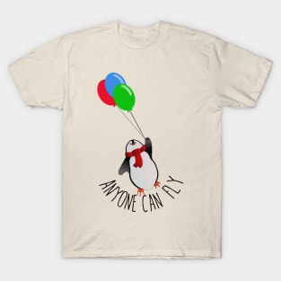 anyone can fly - penguin T-Shirt